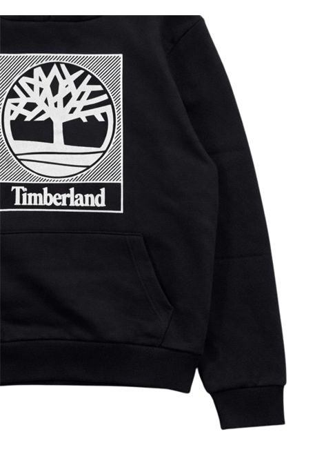 Felpa bambino nera in cotone Timberland | T60383/MANERO