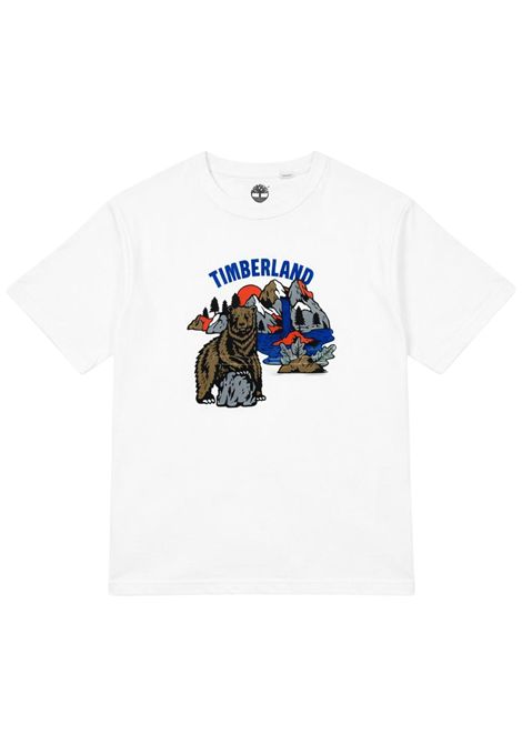 White cotton T-shirt for children Timberland | T60536/SUBIANCO