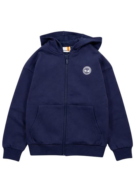 Felpa bambino blu in cotone Timberland | T60560/MABLU