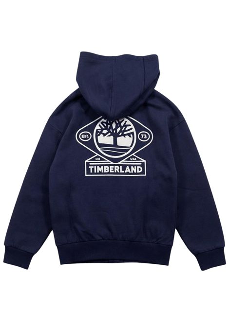 Felpa bambino blu in cotone Timberland | T60560/MABLU