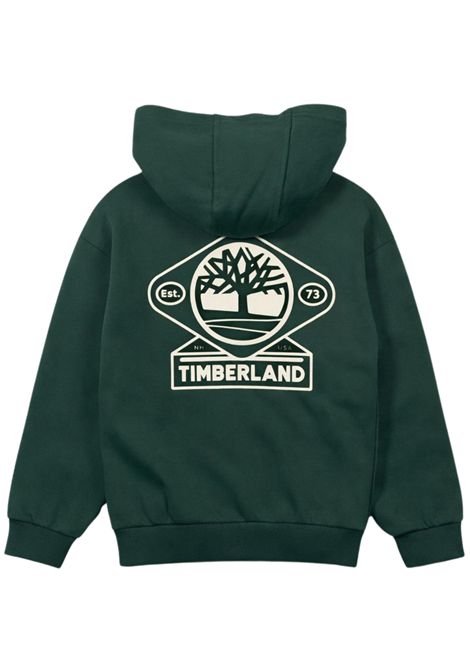 Felpa bambino verde in cotone Timberland | T60560/SUVERDE