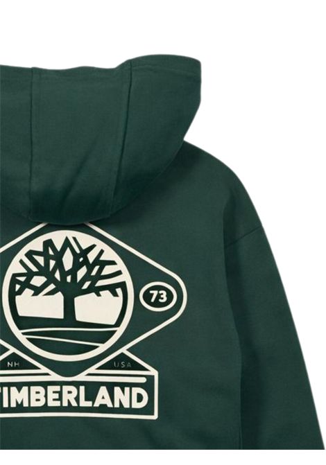 Felpa bambino verde in cotone Timberland | T60560/SUVERDE