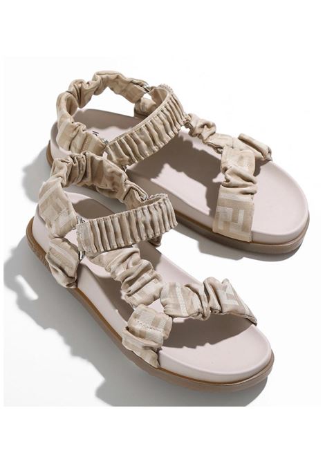 Sandalo bambina beige con logo FENDI | JMR419BEIGE