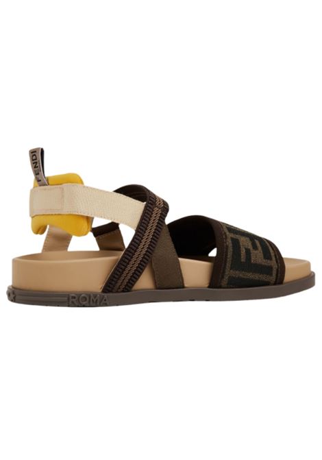 Sandalo unisex marrone con logo FENDI | JMR437/MARRONE