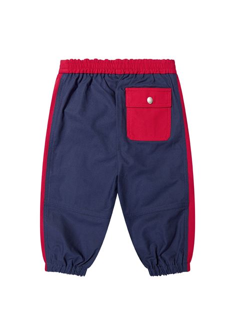 Pantalone neonato blu/rosso in cotone GUCCI | 721549/BLU