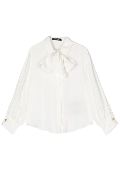 Girl's shirt in silk and viscose blend BALMAIN | BU5A40/DEBBIANCO