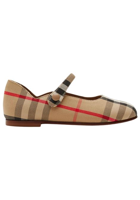 Ballerine bambina check in cotone Burberry | 8075134/MOBEIGE