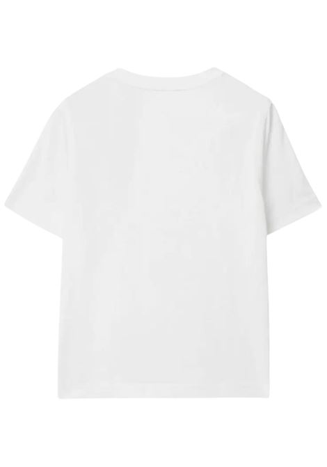 White cotton t-shirt for children Burberry | 8078999/MABIANCO