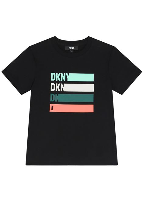 Black cotton kids t-shirt DKNY | 60024/SUNERO
