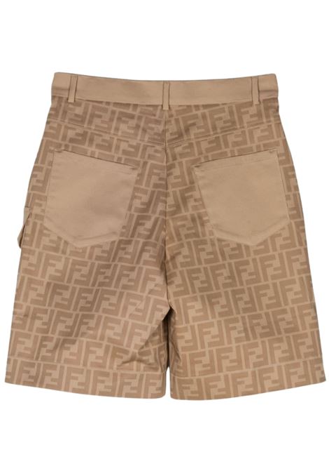 Bermuda bambino beige in cotone FENDI | JMF462/MOBEIGE