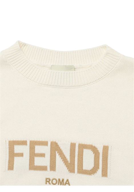 Unisex cream cotton sweater FENDI | JUG165/CEPANNA
