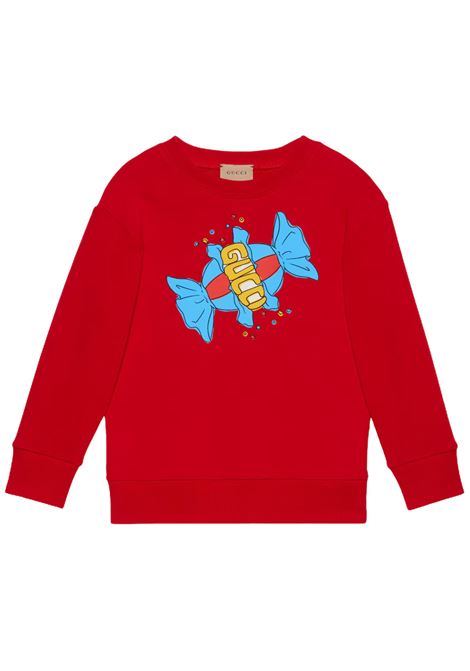 Felpa unisex rossa in cotone GUCCI | 580997/PIEROSSO