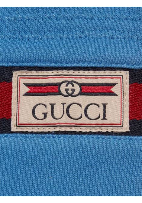 Bermuda bambino blu in cotone GUCCI | 678700/MOBLU
