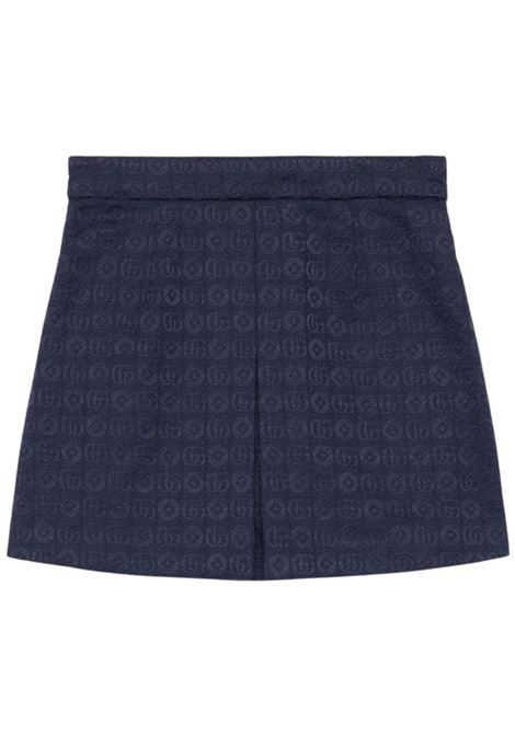 Gonna bambina blu in cotone denim GUCCI | 749149/PIEBLU
