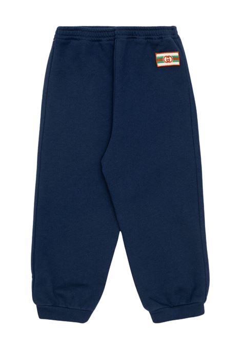 Pantalone neonato blu in cotone GUCCI | 749651/CEBLU