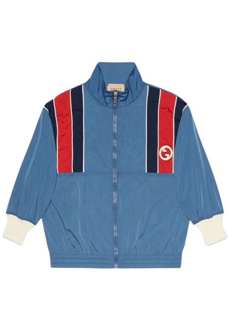 Giubbino bambino blu impermeabile GUCCI | 758919/PIEBLU