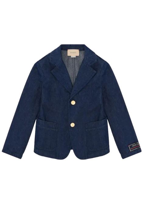 Giacca bambino in denim misto cotone GUCCI | 759864/CEDENIM