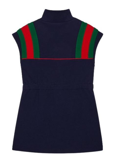 Abito bambina blu in cotone GUCCI | 767965/PIEBLU