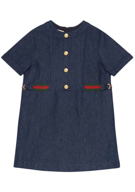 Abito bambina in denim misto cotone GUCCI | 768276/MODENIM
