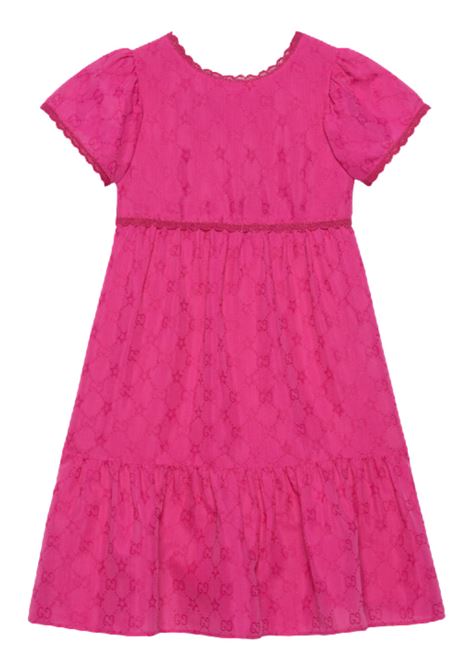 Abito bambina in misto cotone e viscosa GUCCI | 772998/CEFUCSIA
