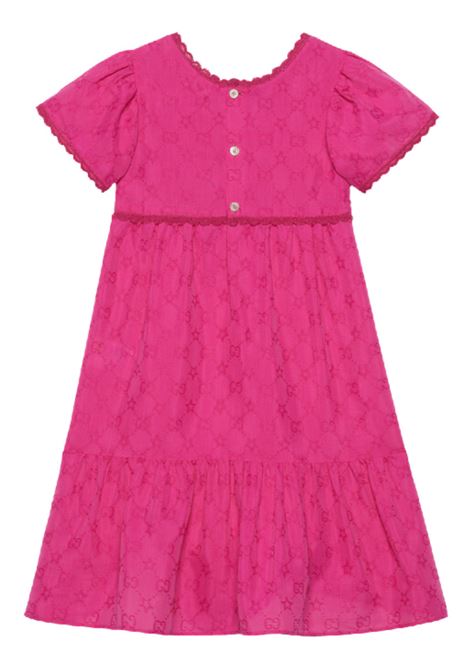 Abito bambina in misto cotone e viscosa GUCCI | 772998/MOFUCSIA