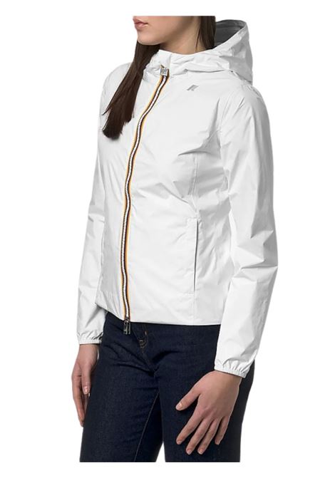 Giubbino bambina reversibile con cappuccio K-way | K81333W/DEBBIANCO/GRIGIO