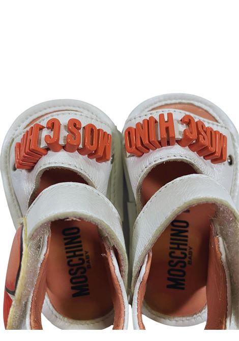 Baby girl's white/pink leather sandal Moschino | 77271/PIABIANCO/ROSA