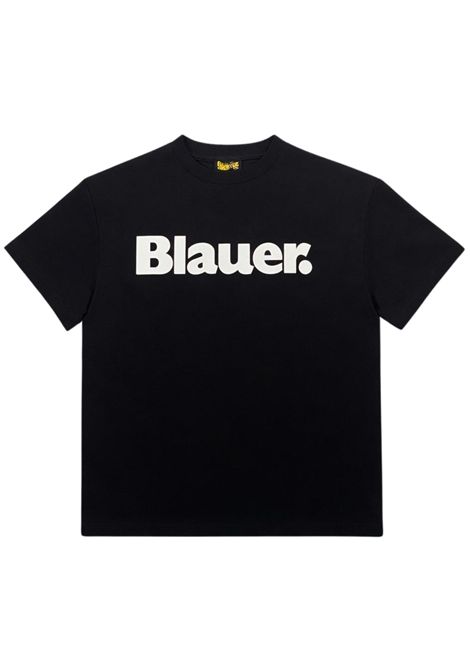 Black cotton T-shirt for children BLAUER | 02525NERO