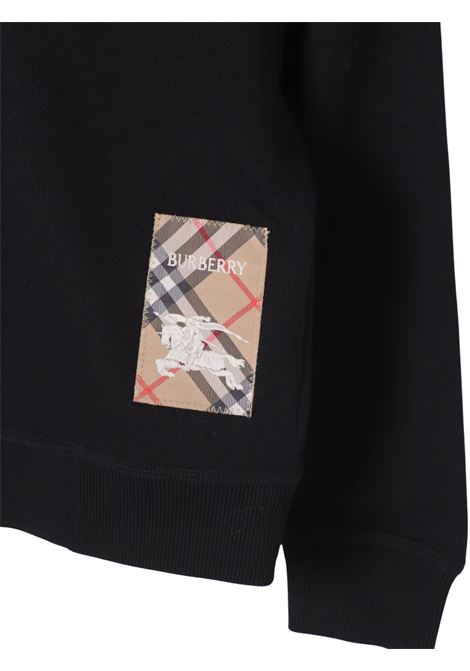 Felpa bambino nera in cotone Burberry | 8100199/MANERO
