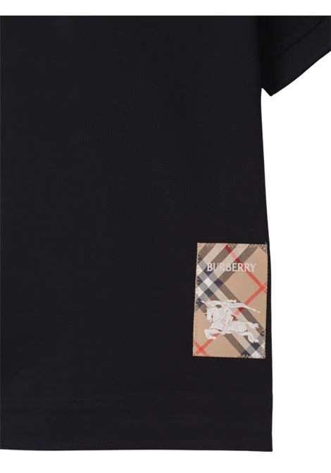 Black cotton polo shirt for children Burberry | 8105079/MANERO