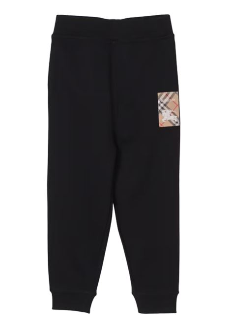 Pantalone bambino nero in cotone<BR/>