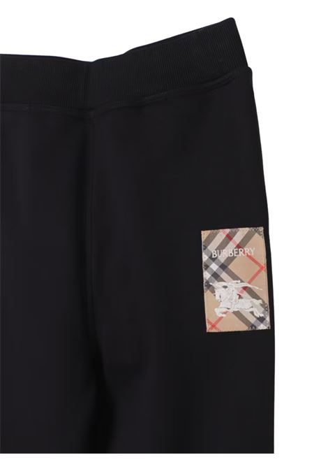 Black cotton trousers for children Burberry | 8105476/MANERO