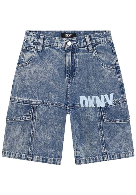 Children's Bermuda shorts in denim cotton DKNY | D60010/SUDENIM