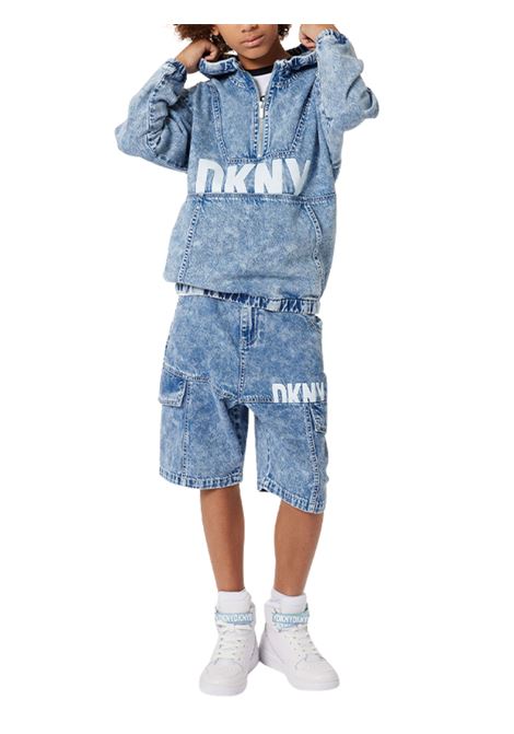 Children's Bermuda shorts in denim cotton DKNY | D60010/SUDENIM