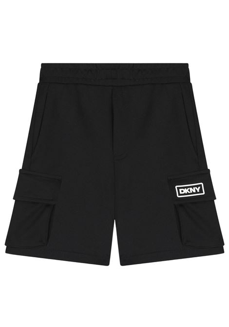 Black cotton Bermuda shorts for children DKNY | D62241/SUNERO