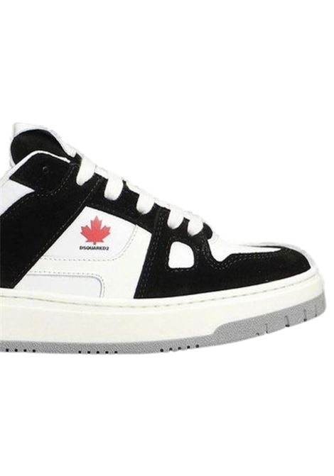 Scarpe bambino bianco/nero in pelle DSQUARED2 | 80225/DELBIANCO/NERO