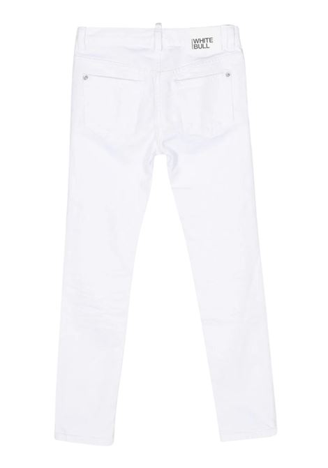 Jeans bambina bianco in cotone DSQUARED2 | D2P101F/DELBIANCO
