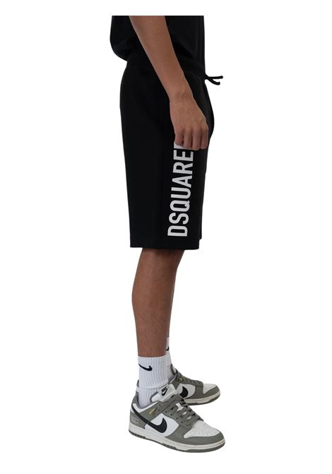 Bermuda bambino nero in cotone DSQUARED2 | D2P727U/DELNERO