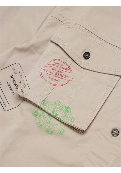 Sand-colored cotton shirt for children DSQUARED2 | DQ2775/MASABBIA