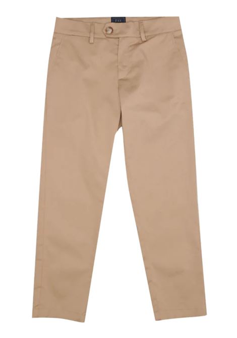 Pantalone bambino beige in cotone<BR/>