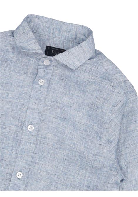 Blue linen shirt for children FAY | FU5P40/SUAZZURRO