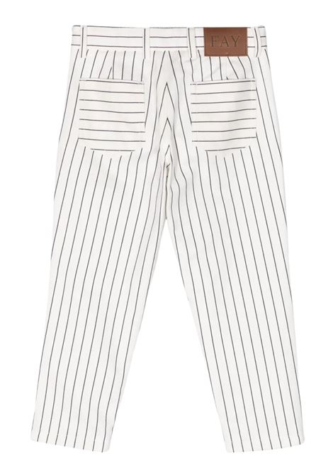 White cotton trousers for children FAY | FU6P40/SUBIANCO