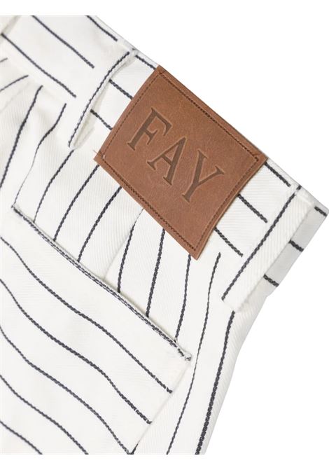 White cotton trousers for children FAY | FU6P40/SUBIANCO