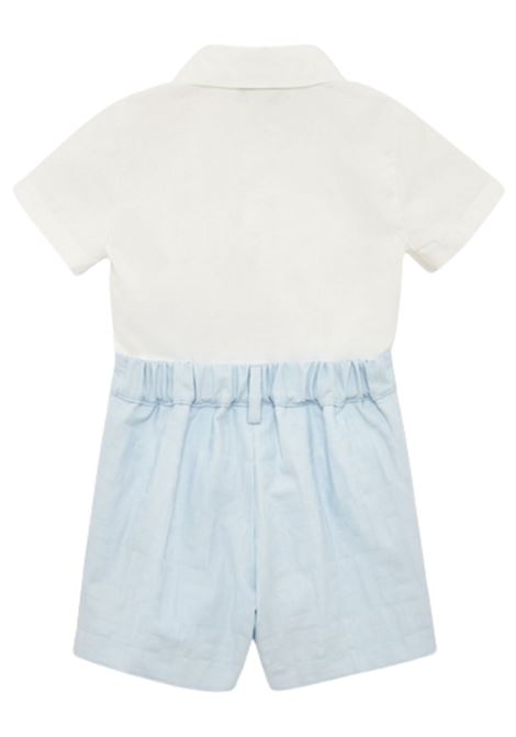 Completo neonato azzurro in cotone FENDI | BML152/MABIANCO/AZZURRO