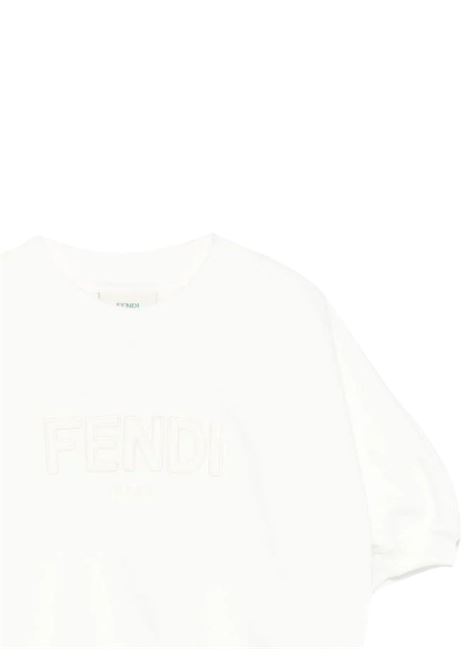 Felpa bambina bianca in cotone FENDI | JFH154/CEBIANCO