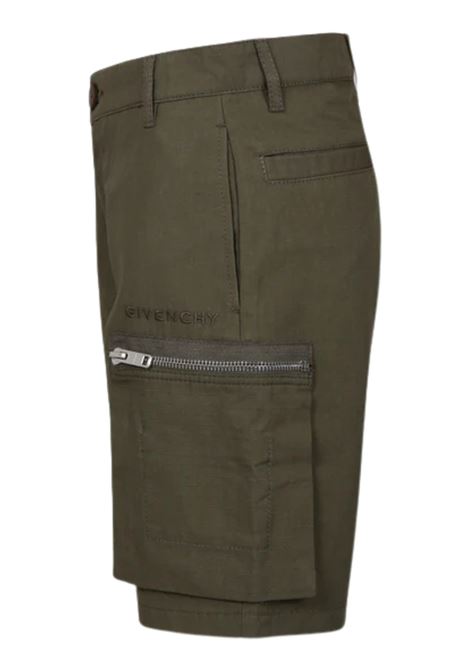 Bermuda bambino verde in cotone GIVENCHY | H30720/MAVERDE
