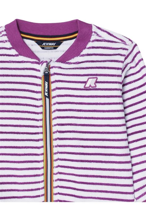 Completo neonata bianco/viola in cotone K-way | K4124WW/MABIANCO/VIOLA