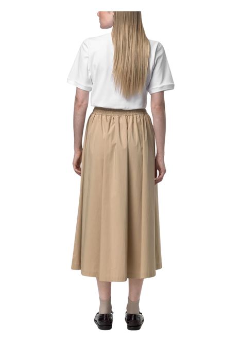 Gonna bambina beige in cotone K-way | K4147DW/MOBEIGE