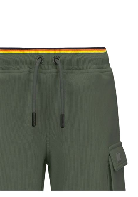 Green cotton Bermuda shorts for children K-way | K7133SW/MAVERDE