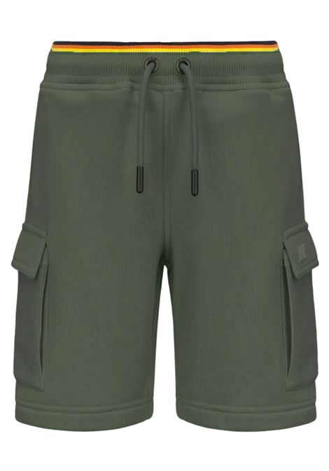 Green cotton Bermuda shorts for children K-way | K7133SW/MAVERDE